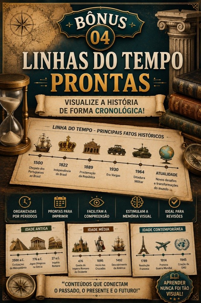 Capa do bônus Linhas do Tempo Prontas