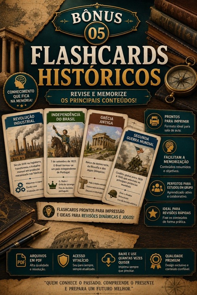 Capa do bônus Flashcards Históricos