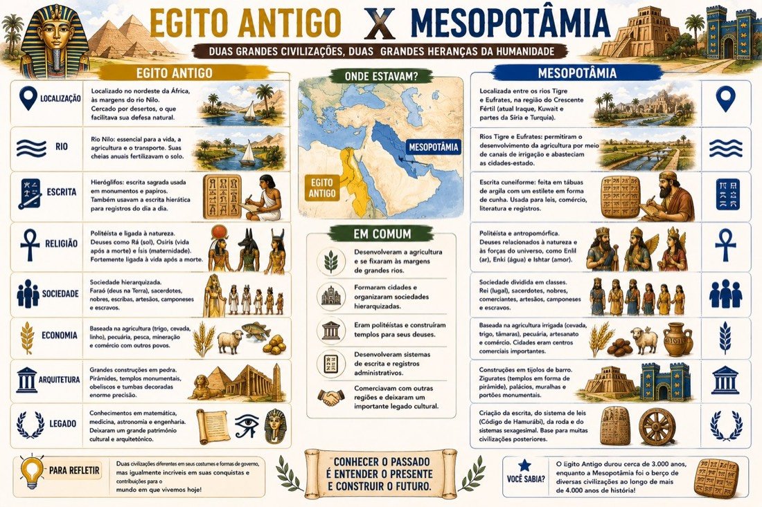 Amostra do material: Egito Antigo × Mesopotâmia