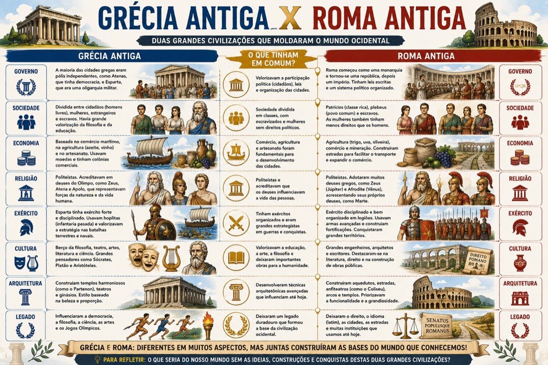 Amostra do material: Grécia Antiga × Roma Antiga