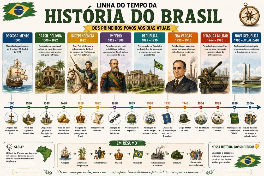 Amostra do material: Linha do tempo da História do Brasil