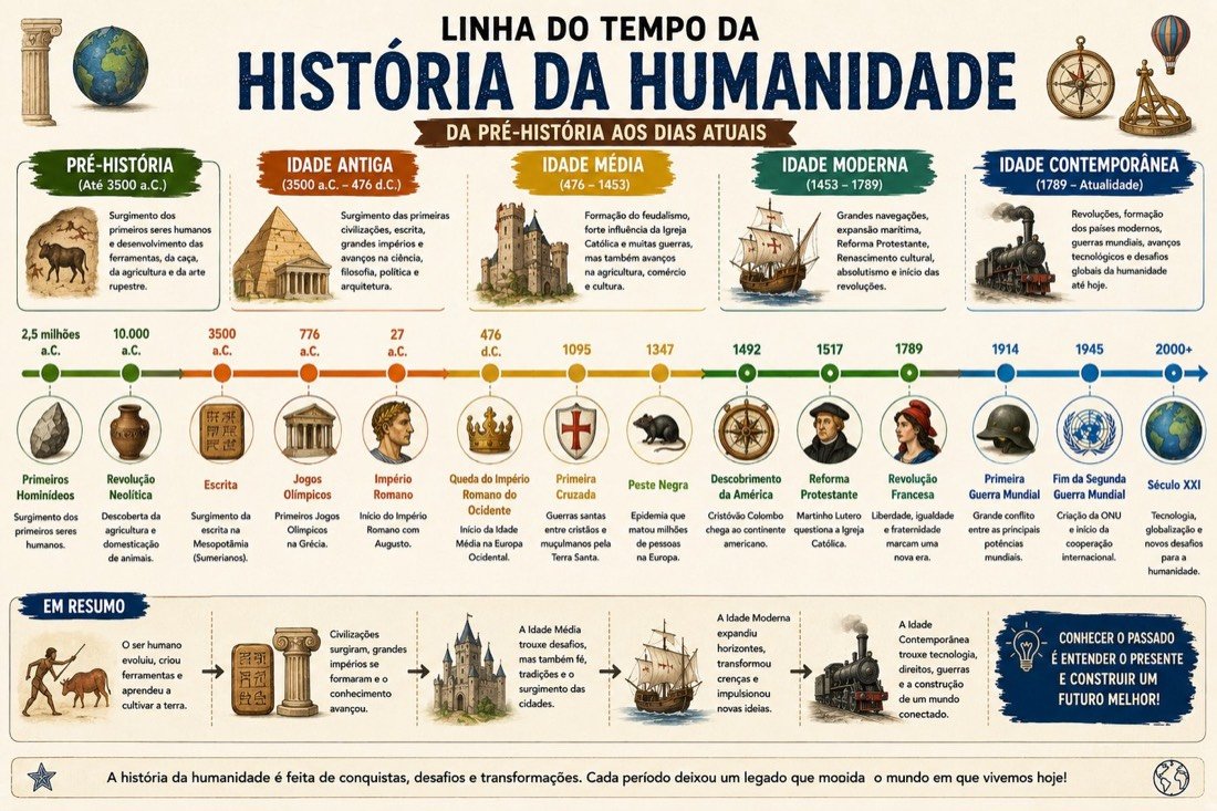 Amostra do material: Linha do tempo da História da Humanidade
