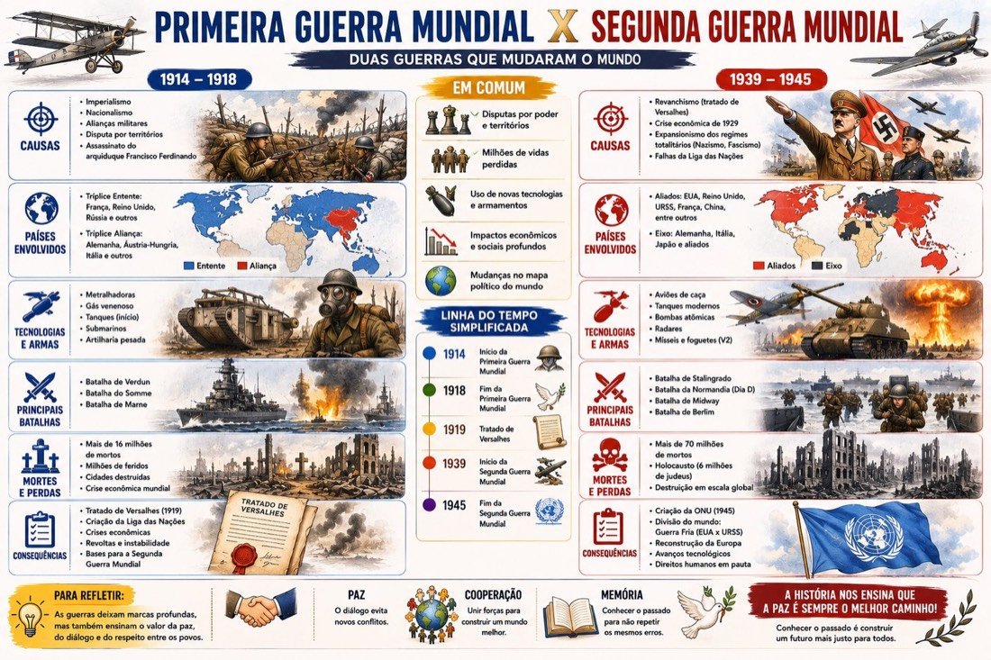 Amostra do material: Primeira Guerra Mundial × Segunda Guerra Mundial
